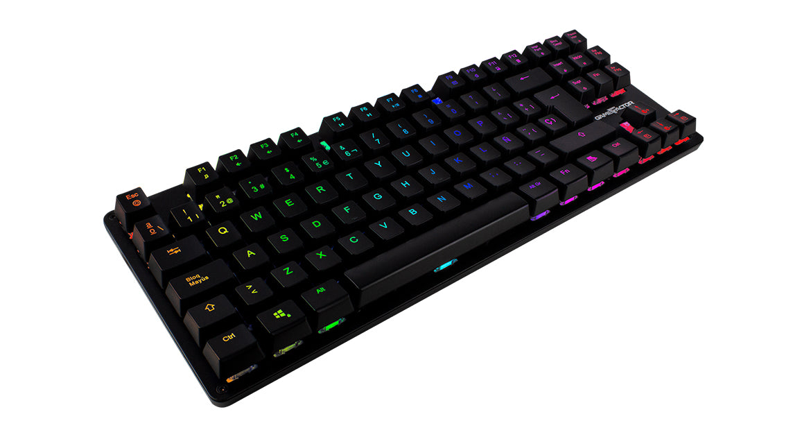 Teclado Mecánico Game Factor KBG500-BL RGB Tenkeyless USB Switch Azul Color Negro
