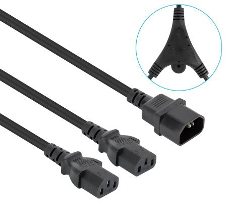 Manhattan 157469 cable de alimentación Acoplador C14 Acoplador C13 x 2