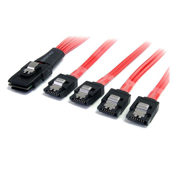 StarTech.com SAS8087S450 cable Serial Attached SCSI (SAS) 0.05 m Negro, Rojo
