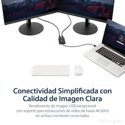StarTech.com USB32DP24K60 adaptador gráfico USB 4096 x 2160 Pixeles Negro