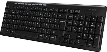 Acteck TM100 teclado Hogar RF inalámbrica + USB QWERTY Negro
