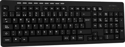 Acteck TM100 teclado Hogar RF inalámbrica + USB QWERTY Negro