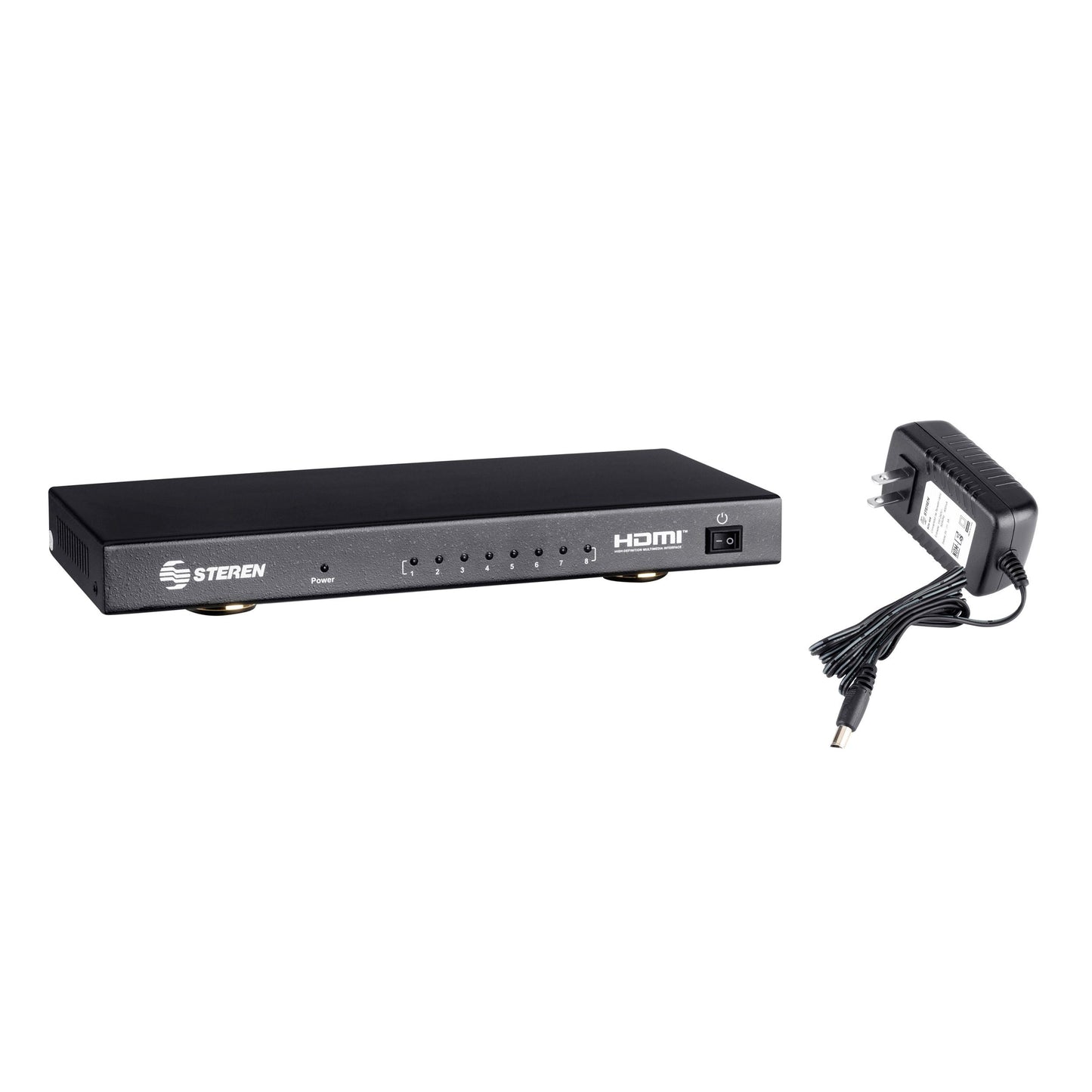 Divisor Steren con Amplificador 8 Puertos HDMI con Booster UHD 4K