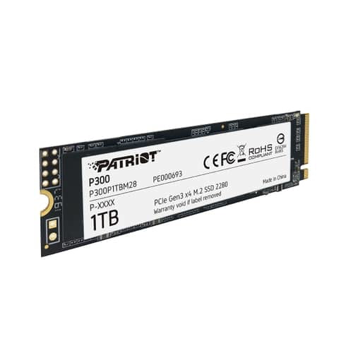 Unidad SSD Patriot M.2 1TB P300 PCIE 3.0 NVME 2280 423 MB/s Escritura 2100 MB/s Lectura