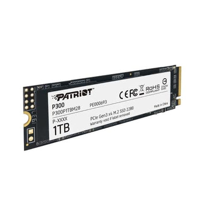 Unidad SSD Patriot M.2 1TB P300 PCIE 3.0 NVME 2280 423 MB/s Escritura 2100 MB/s Lectura