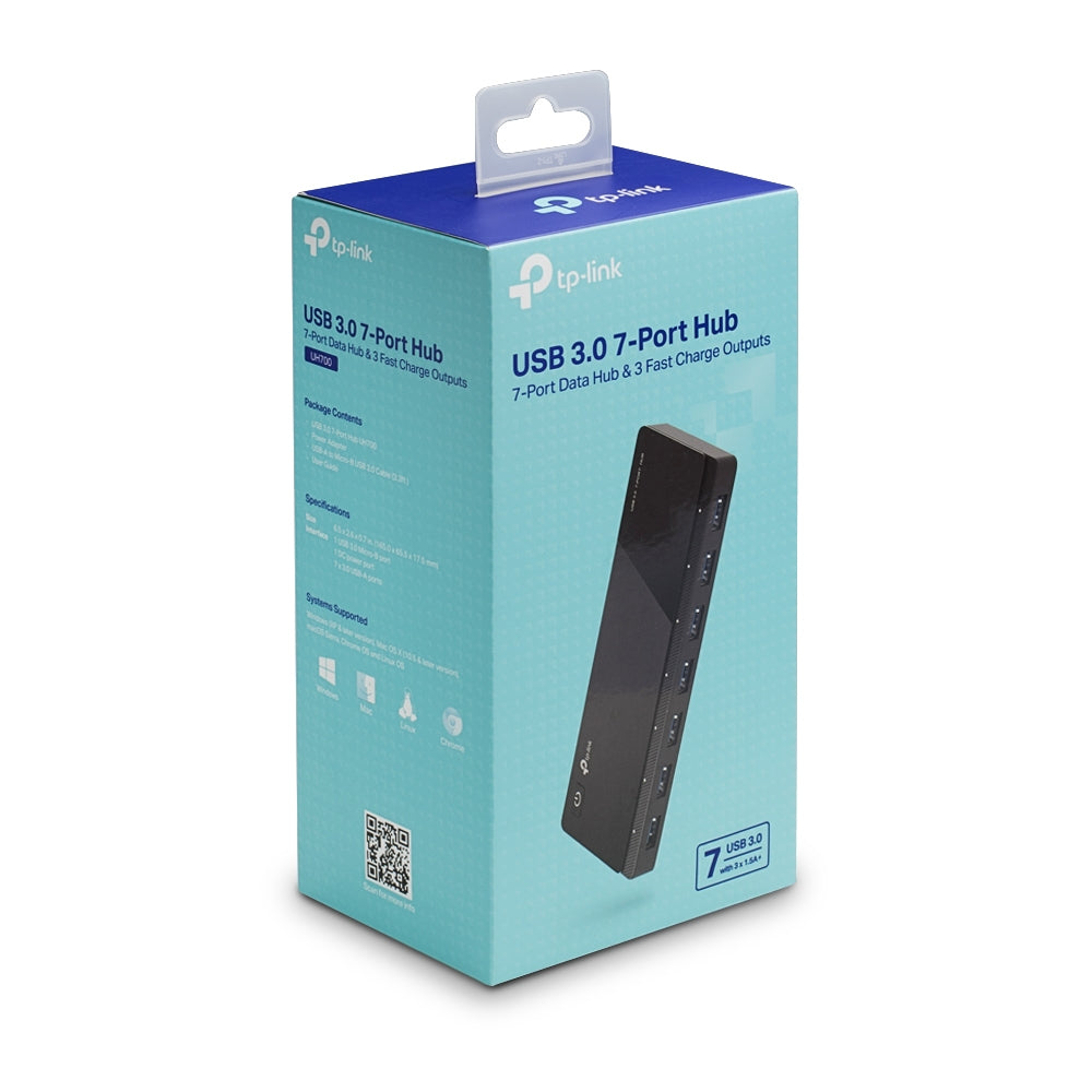 TP-Link UH700 nodo concentrador USB 3.2 Gen 1 (3.1 Gen 1) Micro-B 5000 Mbit/s Negro