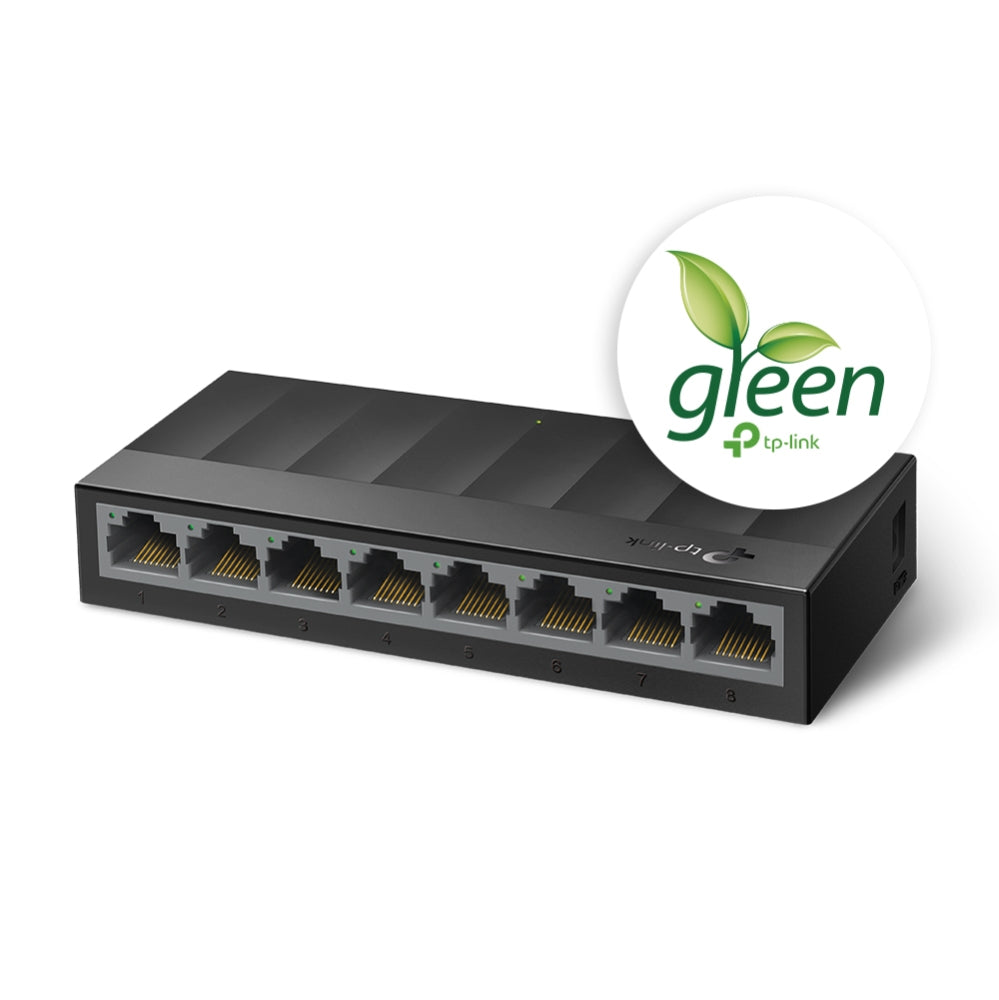 Switch para escritorio Tp-link de 8 Puertos RJ45 10/100/1000Mbps con auto-negociación con carcasa de plástico