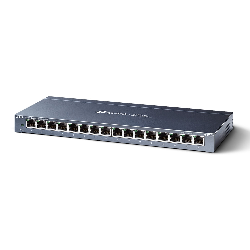 TP-Link TL-SG116 dispositivo de redes No administrado Gigabit Ethernet (10/100/1000) Negro