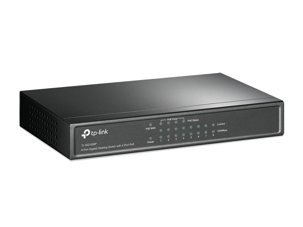 TP-Link TL-SG1008P dispositivo de redes No administrado Gigabit Ethernet (10/100/1000) Energía sobre Ethernet (PoE) Avellana
