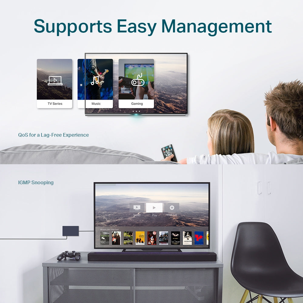 TP-Link TL-SG105E dispositivo de redes Gestionado L2 Gigabit Ethernet (10/100/1000) Negro