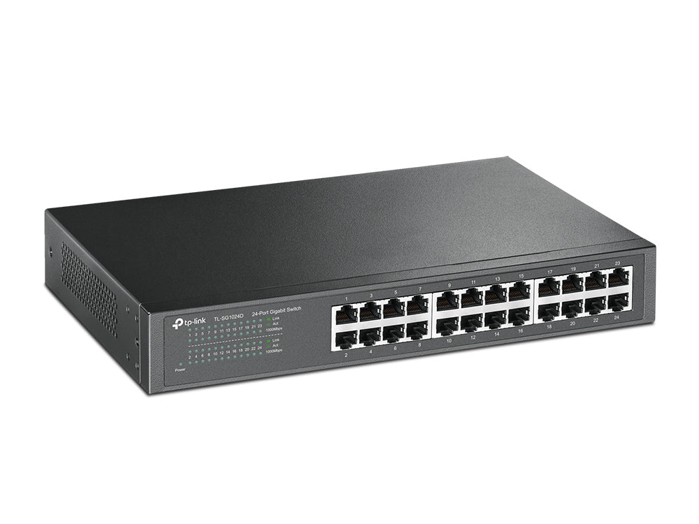 Switch TP-Link 24-Port Gigabit Switch 24× Gigabit RJ45 Ports 1U 13-inch Rack-mountable Steel Case Plug and Play