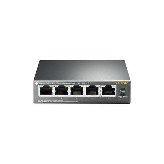 Switch TP-Link 5-Port 10/100 Mbps Desktop 4-Port PoE 4× 10/100 Mbps PoE Ports 1× 10/100 Mbps Non-PoE Port