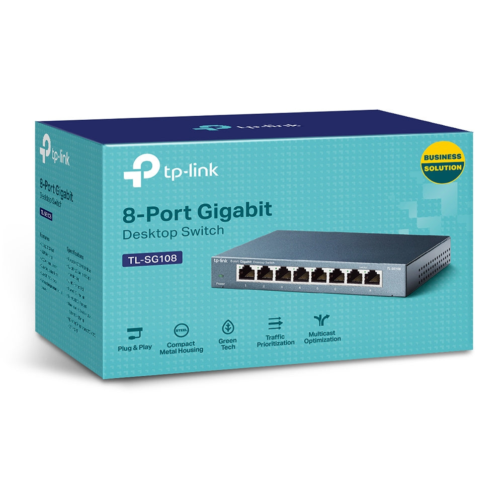Switch TP-Link escritorio 8 puertos Gigabit RJ45 10/100/1000 Mbps Auto-MDI/MDIX