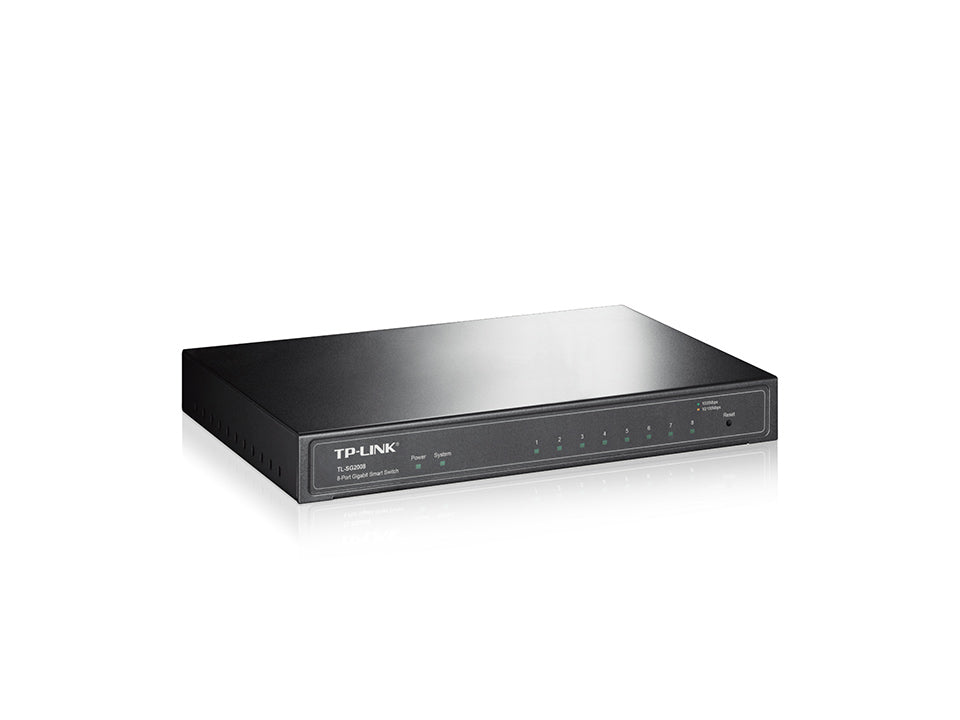 TP-Link JetStream TL-SG2008 dispositivo de redes Gestionado L2/L2+ Gigabit Ethernet (10/100/1000) Negro