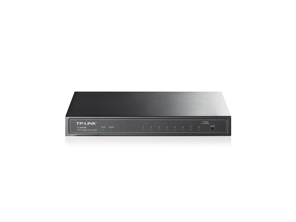 TP-Link JetStream TL-SG2008 dispositivo de redes Gestionado L2/L2+ Gigabit Ethernet (10/100/1000) Negro