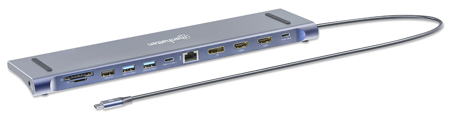 Docking Manhattan USB C 12 ptos HDMIx2 DP USB C PD USB Ax3 RJ45  SD Audio