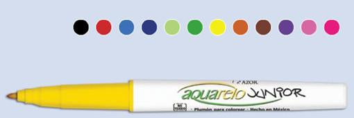 Marcador Aquarelo Junior Punta Fina Color Azul C/12 Pzas