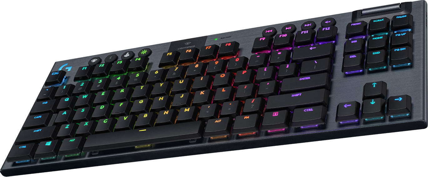 Teclado Logitech G915 TKL Mecánico RGB Inalámbrica Lightspeed Gaming sin Teclado Numérico Color Negro