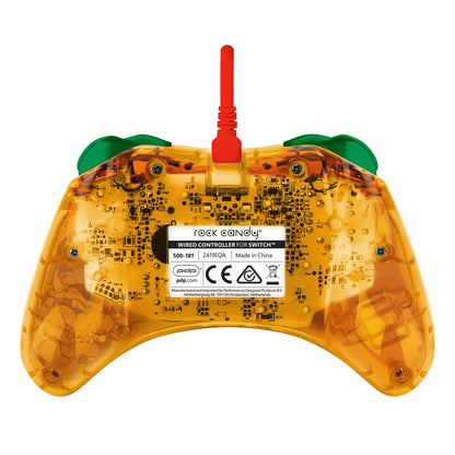 PDP Rock Candy: Lemon Bomb Bowser Verde, Translúcido, Amarillo USB Gamepad Analógico/Digital Nintendo Switch, Nintendo Switch Lite, Consola Nintendo Switch OLED