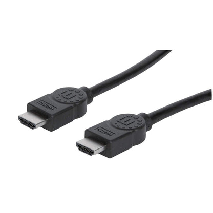 Cable Manhattan HDMI 1.4 M-M Alta Velocidad Canal Ethernet Blindado 2m Color Negro