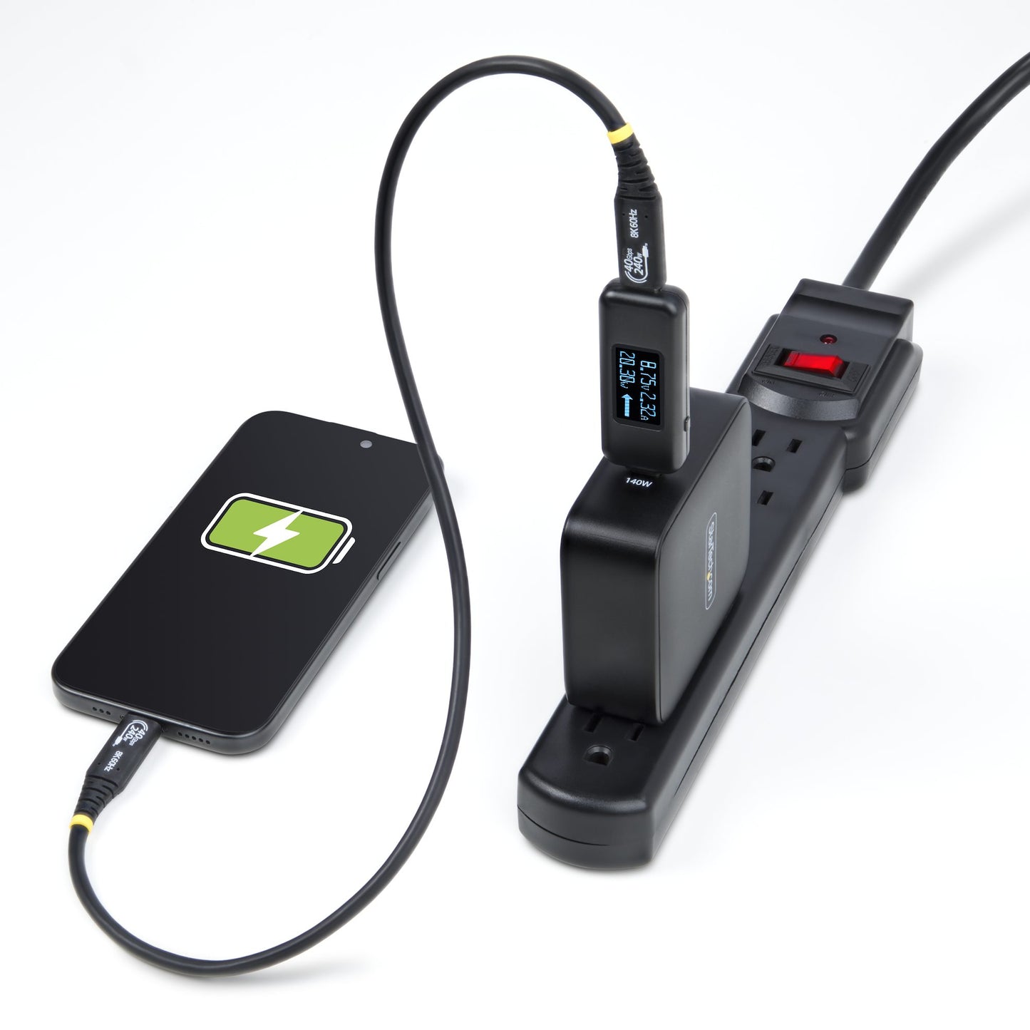 StarTech.com USBC-PWRTESTER comprobador de suministro de energía Negro