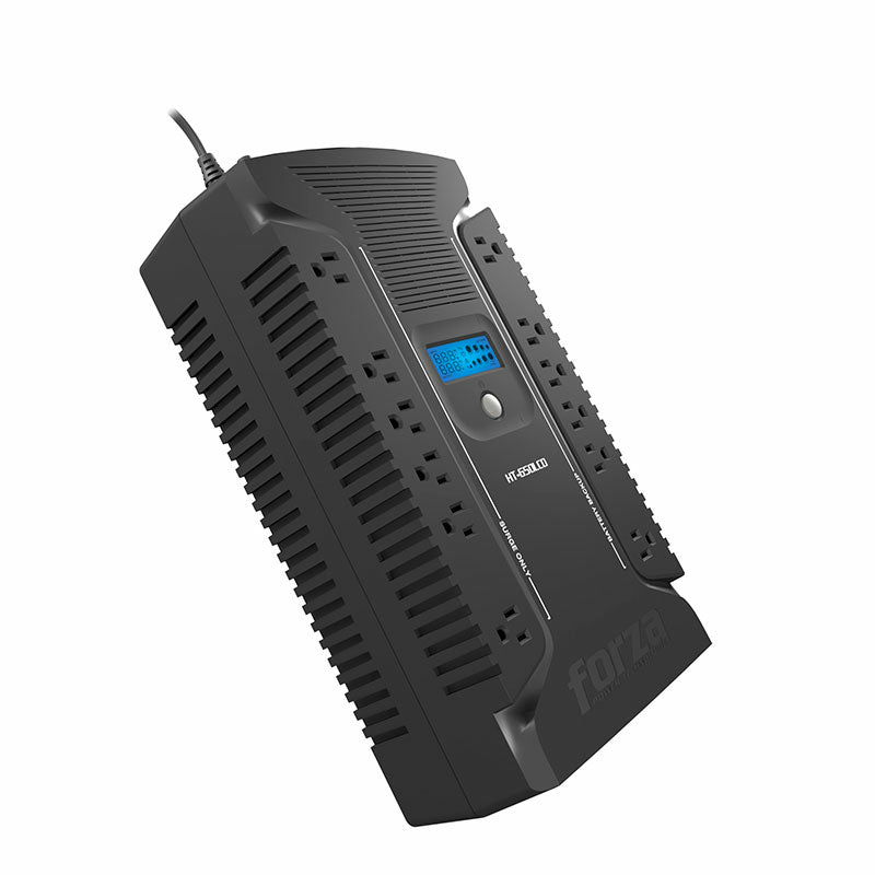 UPS Forza Regulador HT-650LCD 650VA/390W 120V 12 Salidas NEMA 5-15R Onda Senoidal Simulada 50/60Hz Negro