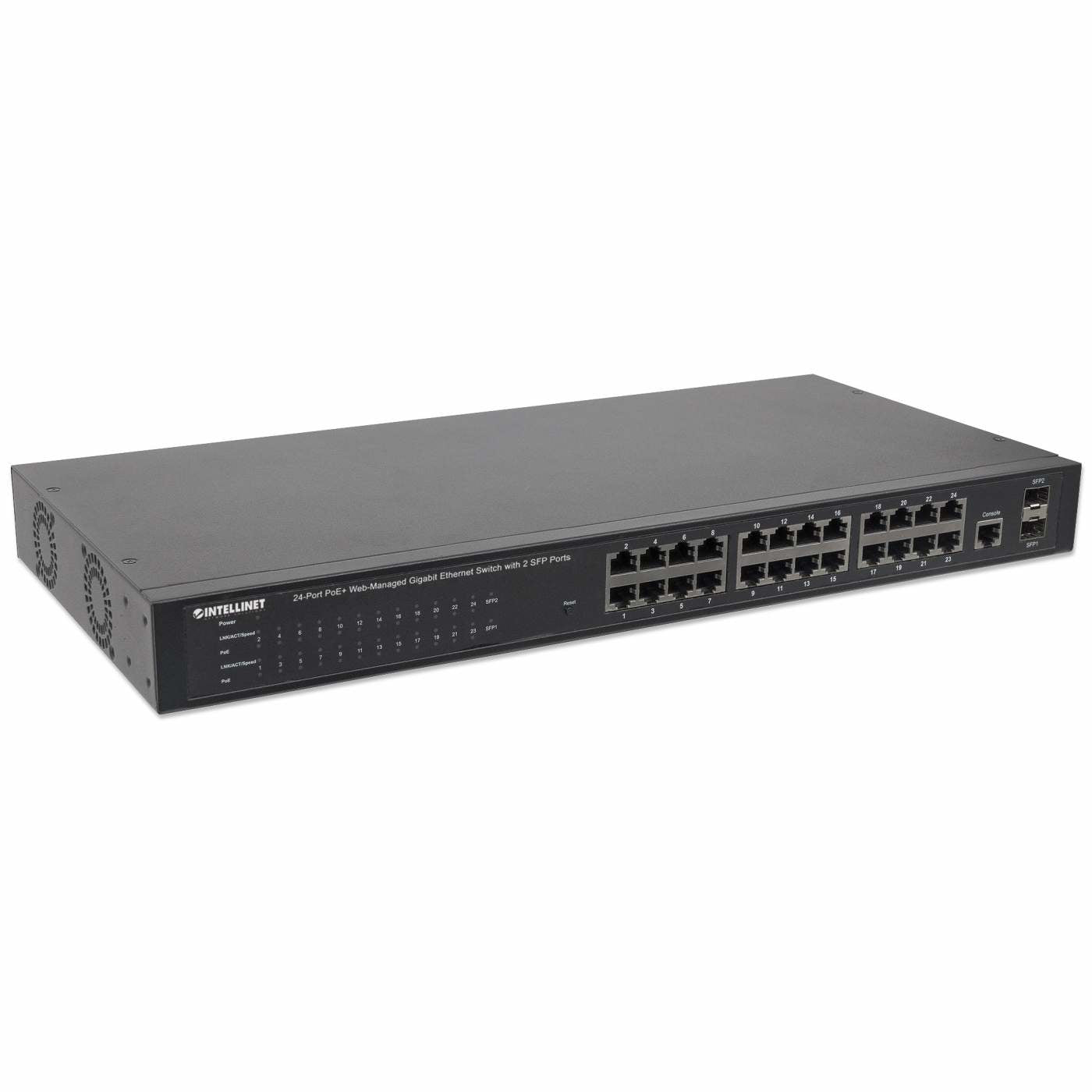 Intellinet 560559 dispositivo de redes Gestionado Gigabit Ethernet (10/100/1000) Energía sobre Ethernet (PoE) Negro