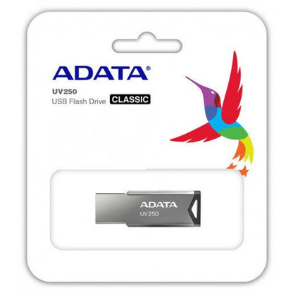 Memoria USB Adata 16 GB UV250 Metálica V2.0 Color Negro-Plata