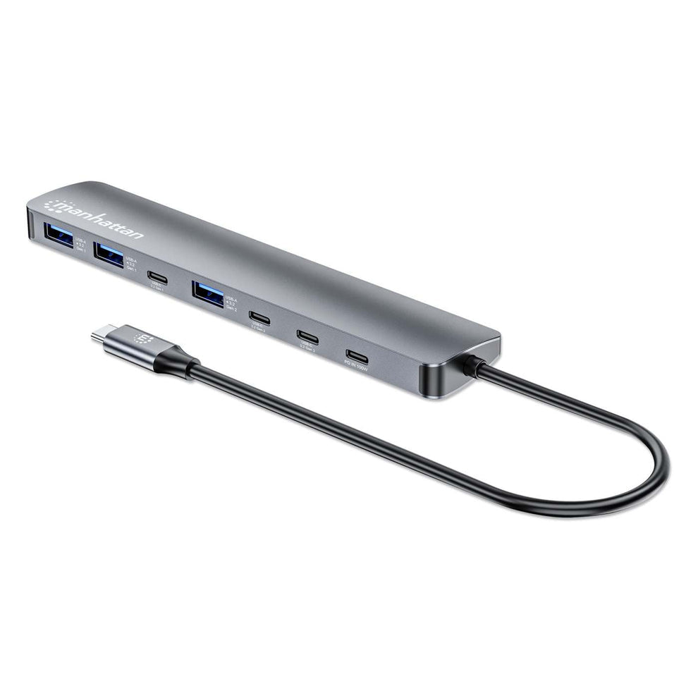 Manhattan 181167 base para laptop o replicador de puertos Alámbrico USB 3.2 Gen 2 (3.1 Gen 2) Type-C Gris