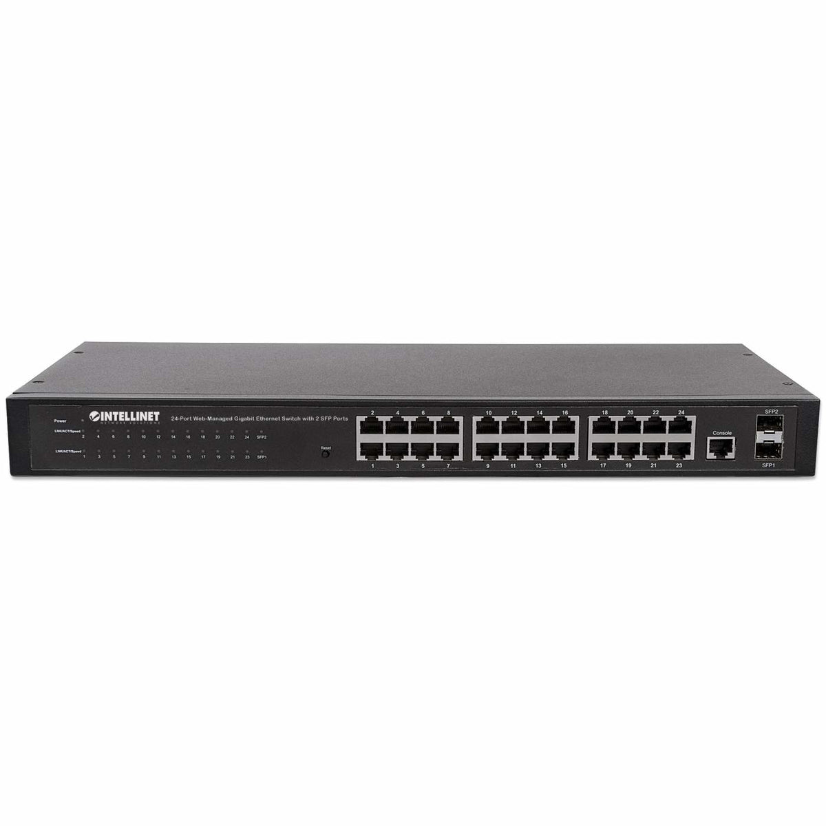 Intellinet 560917 dispositivo de redes Gestionado Gigabit Ethernet (10/100/1000) 1U Negro