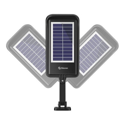 Lámpara LED Steren Sensor de Movimiento Panel Solar Batería Recargable Color Negro