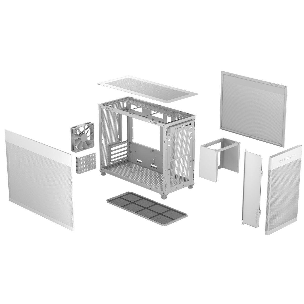 Gabinete Asus Prime AP201 White Paneles de Malla Micro ATX Blanco