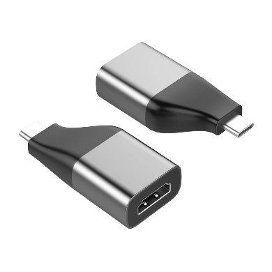 BRobotix 6006115 cambiadores de género de cables USB Type C HDMI Negro, Gris