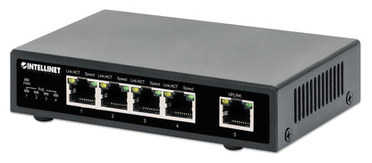 Switch Intellinet PoE+ con 5 Puertos Gigabit Color Negro