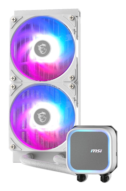 Enfriamiento Liquido MSI MAG CORELIQUID A13 240 para CPU 2x 120mm hasta 2000RPM Blanco
