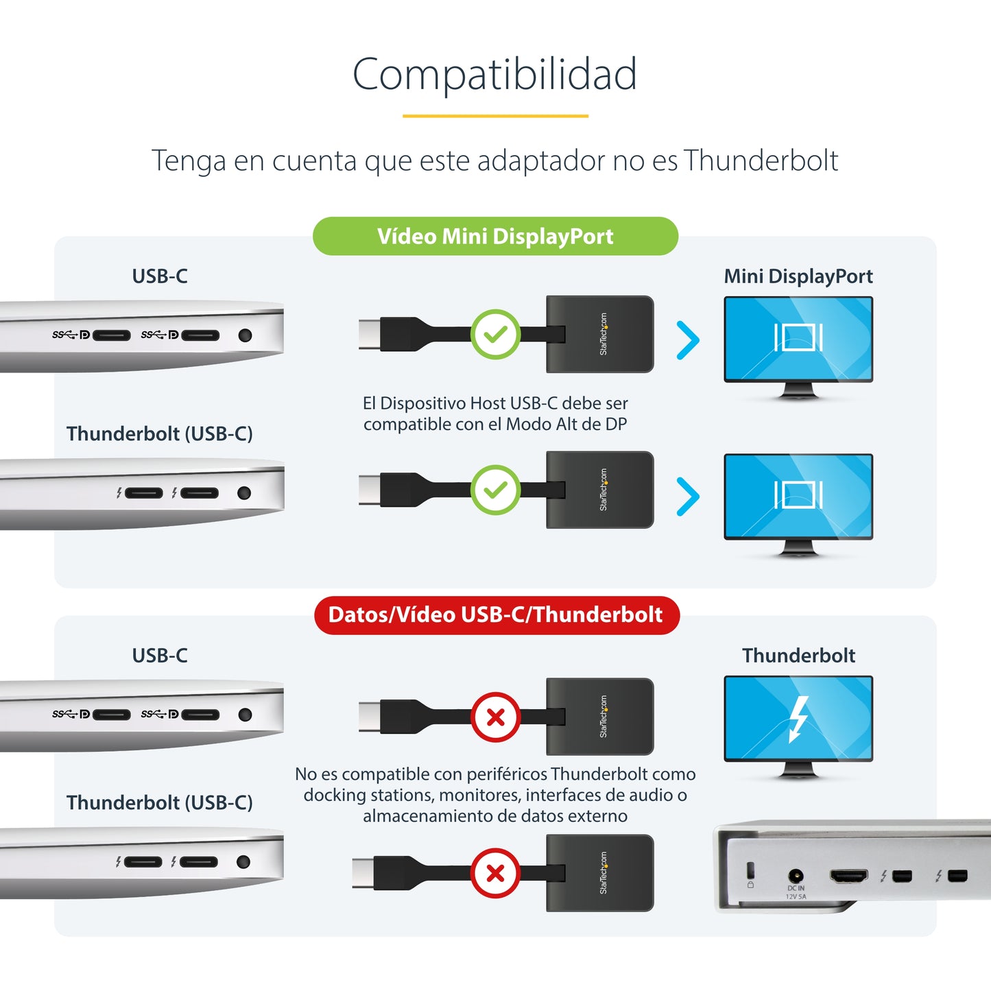 StarTech.com CDP2MDPFC adaptador gráfico USB 7680 x 4320 Pixeles Negro