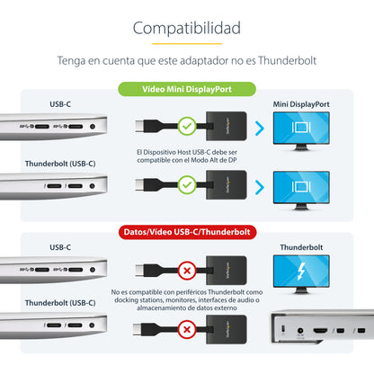 StarTech.com CDP2MDPFC adaptador gráfico USB 7680 x 4320 Pixeles Negro