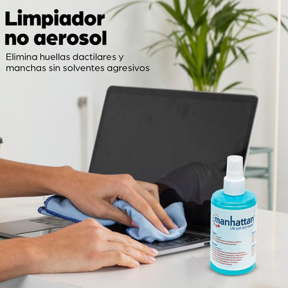 Manhattan 421027 kit de limpieza para equipos LCD/TFT/Plasma Líquido y paños secos/húmedos para limpieza de equipos 200 ml