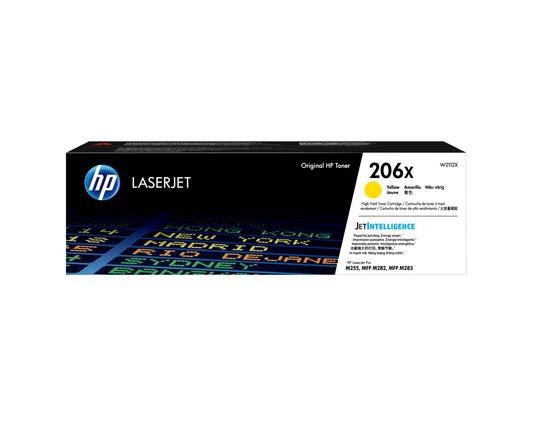 Toner HP LaserJet 206X Color Amarillo.
