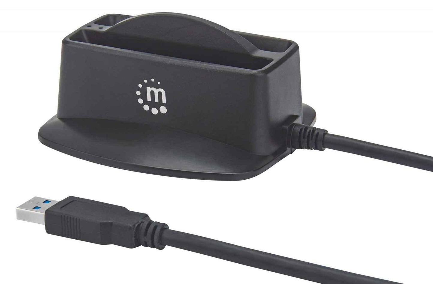 Base Manhattan Conexión Dual USB 3.0 SuperSpeed Disco duro SATA 2.5" Color Negro