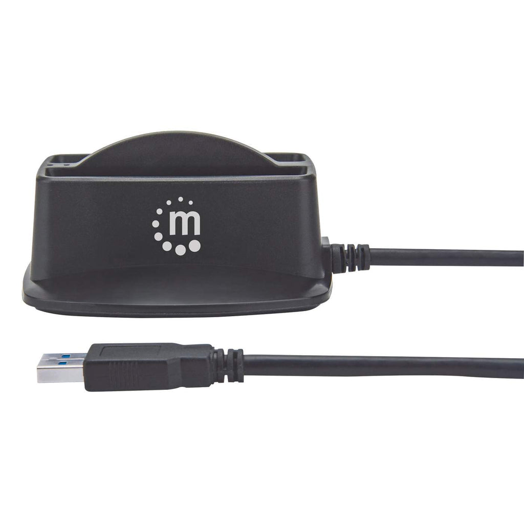Base Manhattan Conexión Dual USB 3.0 SuperSpeed Disco duro SATA 2.5" Color Negro