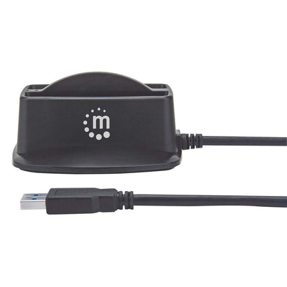 Base Manhattan Conexión Dual USB 3.0 SuperSpeed Disco duro SATA 2.5" Color Negro