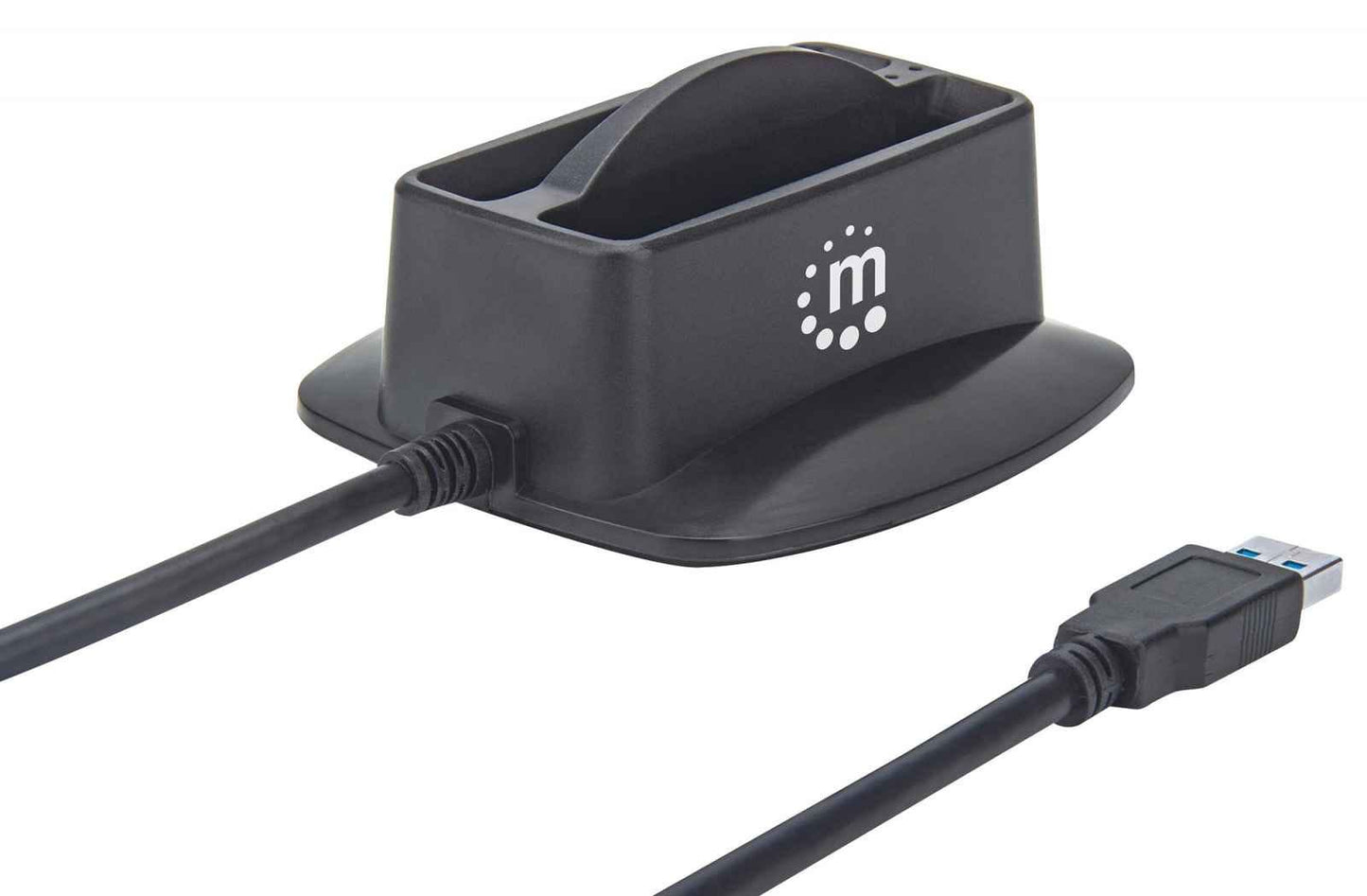 Base Manhattan Conexión Dual USB 3.0 SuperSpeed Disco duro SATA 2.5" Color Negro