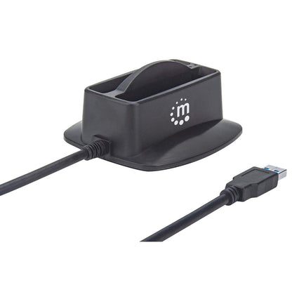 Base Manhattan Conexión Dual USB 3.0 SuperSpeed Disco duro SATA 2.5" Color Negro