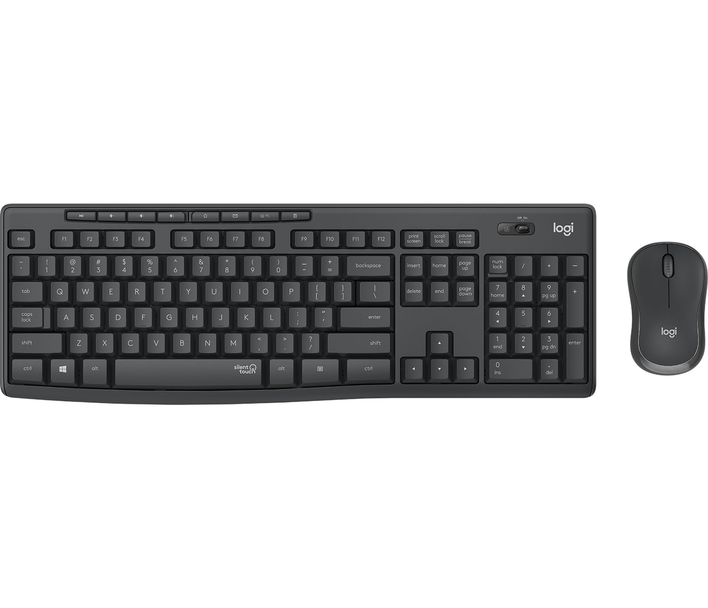 Teclado y Mouse Logitech MK295 Silent Inalámbrico USB Color Grafito