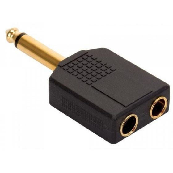ADAPTADOR STEREN Y 2 JACKS 6.3MM A PLUG 6.3MM DORA