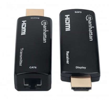 Manhattan 207539 extensor de audio/video Transmisor y receptor AV Negro