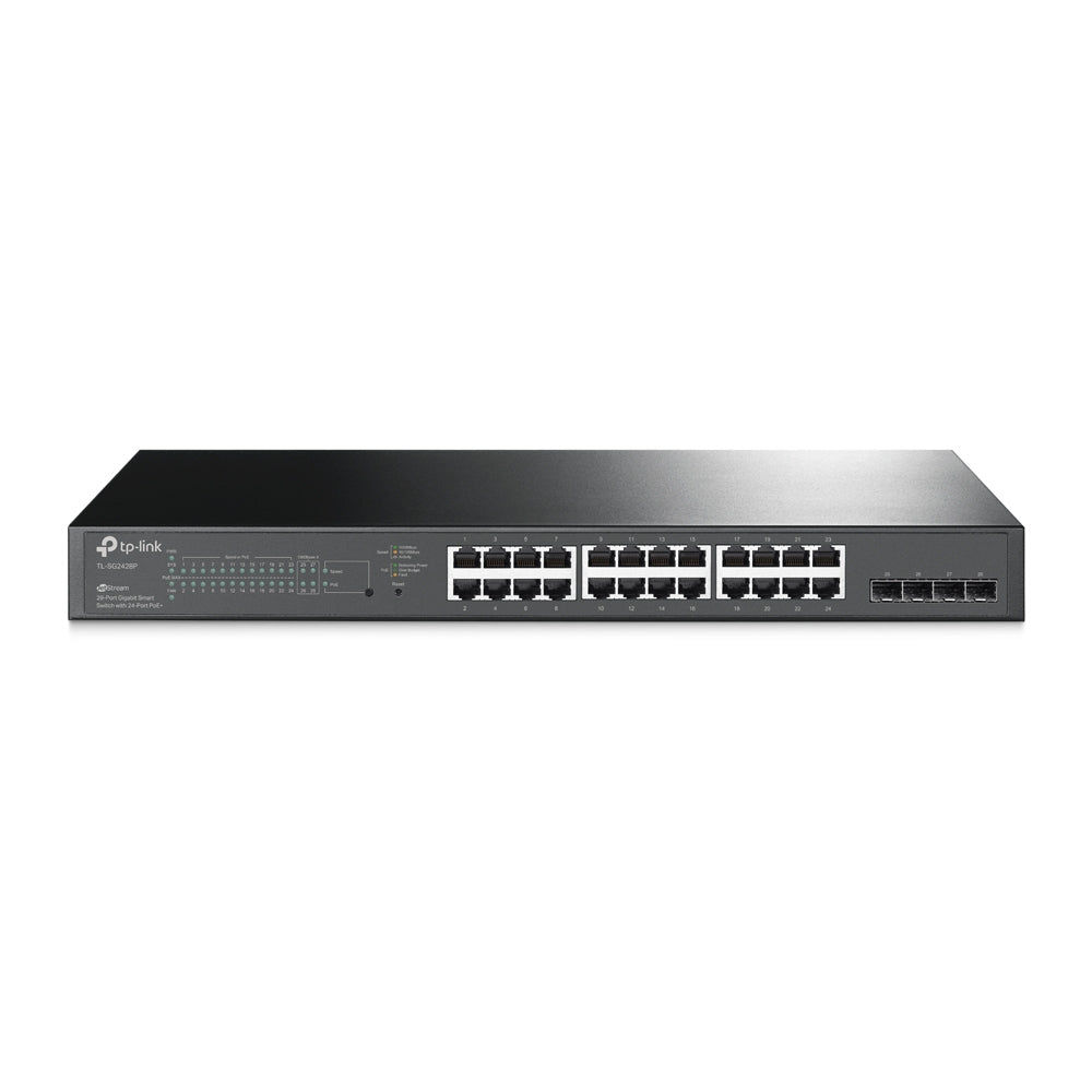 TP-Link JetStream TL-SG2428P dispositivo de redes Gestionado L2/L2+ Gigabit Ethernet (10/100/1000) Energía sobre Ethernet (PoE) 1U Negro