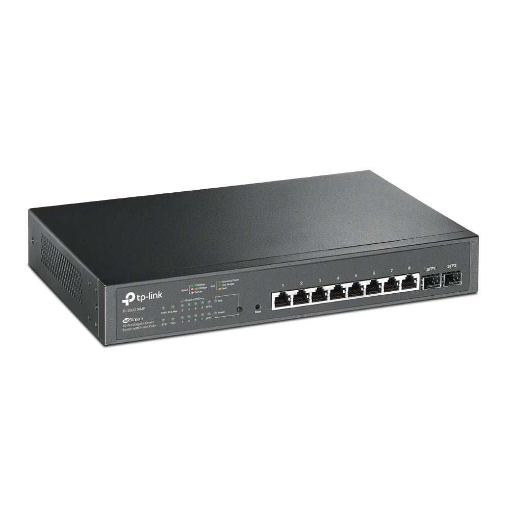 TP-Link JetStream TL-SG2210MP dispositivo de redes Gestionado L2/L2+ Gigabit Ethernet (10/100/1000) Energía sobre Ethernet (PoE) 1U Negro