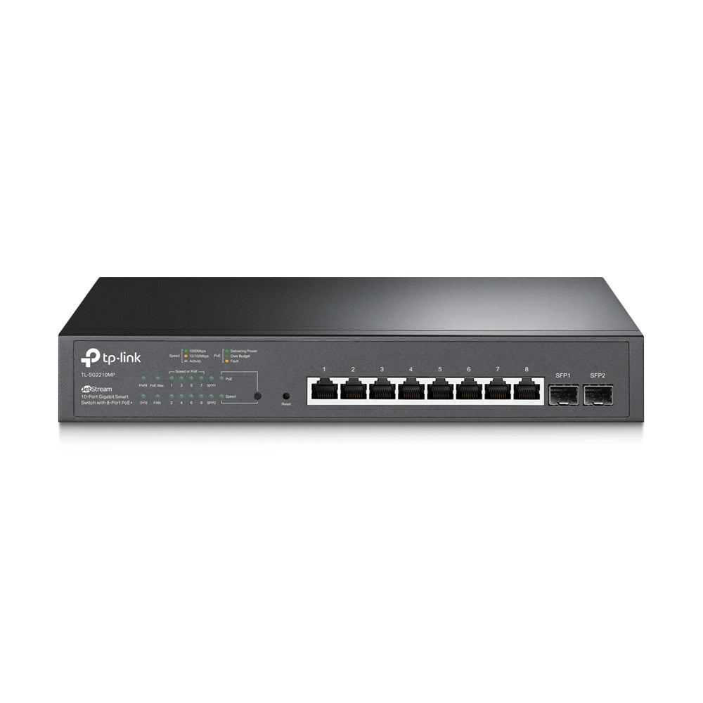 TP-Link JetStream TL-SG2210MP dispositivo de redes Gestionado L2/L2+ Gigabit Ethernet (10/100/1000) Energía sobre Ethernet (PoE) 1U Negro
